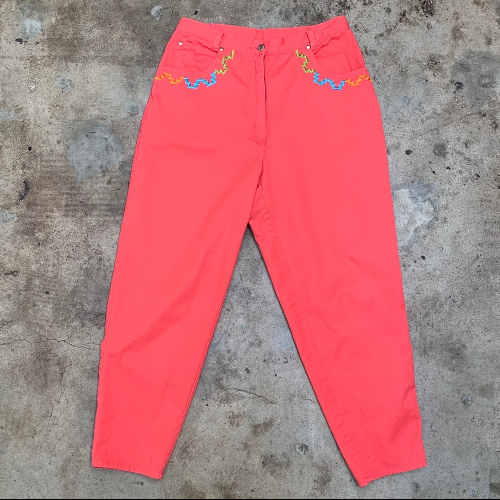Vintage 1992 Pink Aztec Embroidered Twill Pants‼️